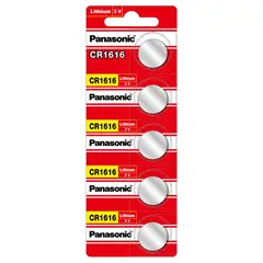 PANASONIC - Pack 5 Pilas Botón Litio Cr1616 3V