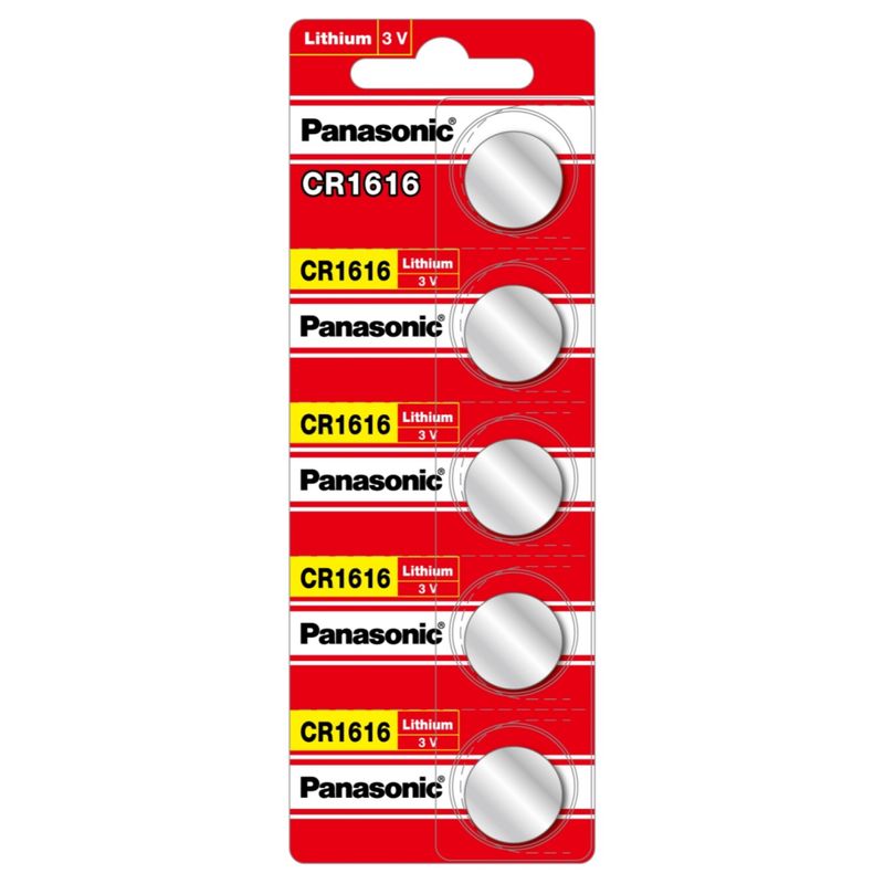 PANASONIC - Pack 5 Pilas Panasonic Botón Litio Cr1616 3V