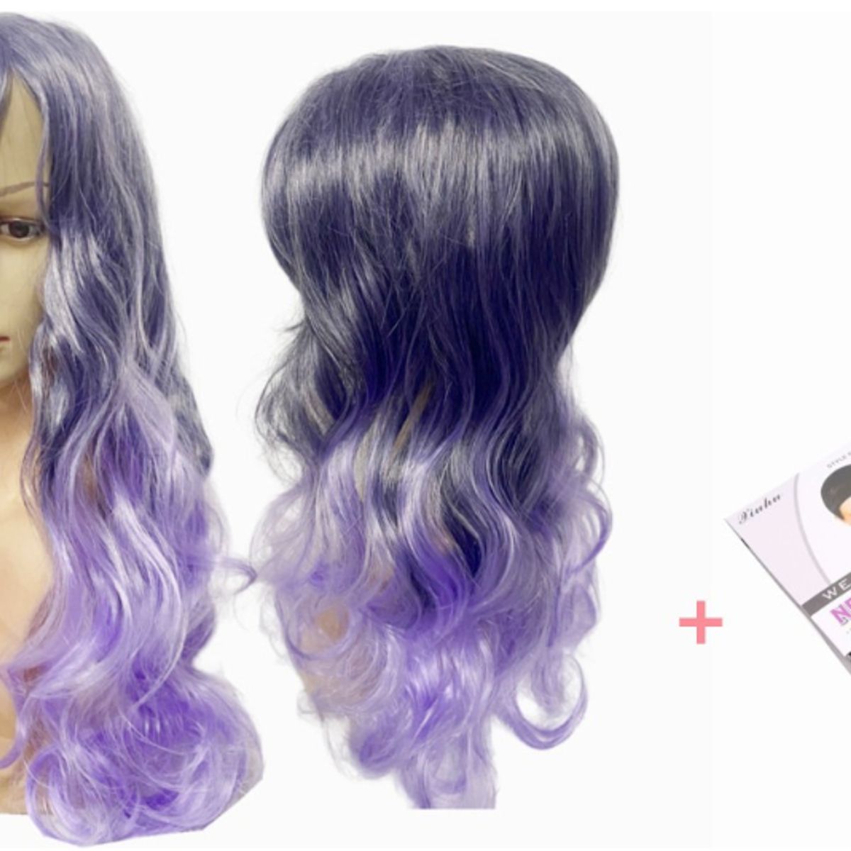 GENERICO - Peluca Larga Kanekalon Ondulado Tonos Muy Naturales 1t3815 morado