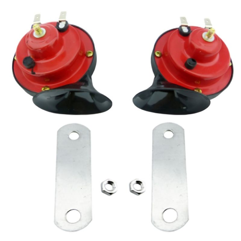 OEM - BOCINA PARA AUTO ROJA CARACOL GMP SIN RELAY EL PAR EN CAJA