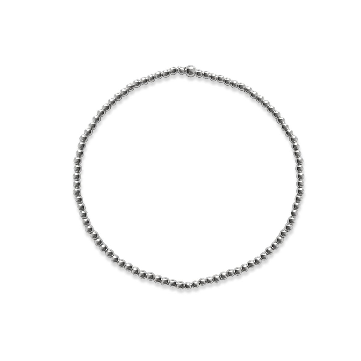 COGGIOLA - Pulsera Bolitas 2mm Plata Fina 925 Elásticada