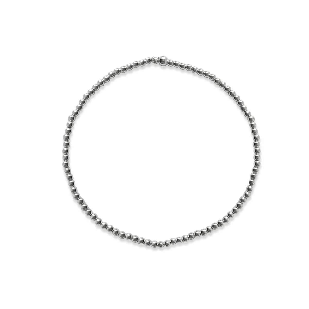 COGGIOLA - Pulsera Bolitas 2mm Plata Fina 925 Elásticada
