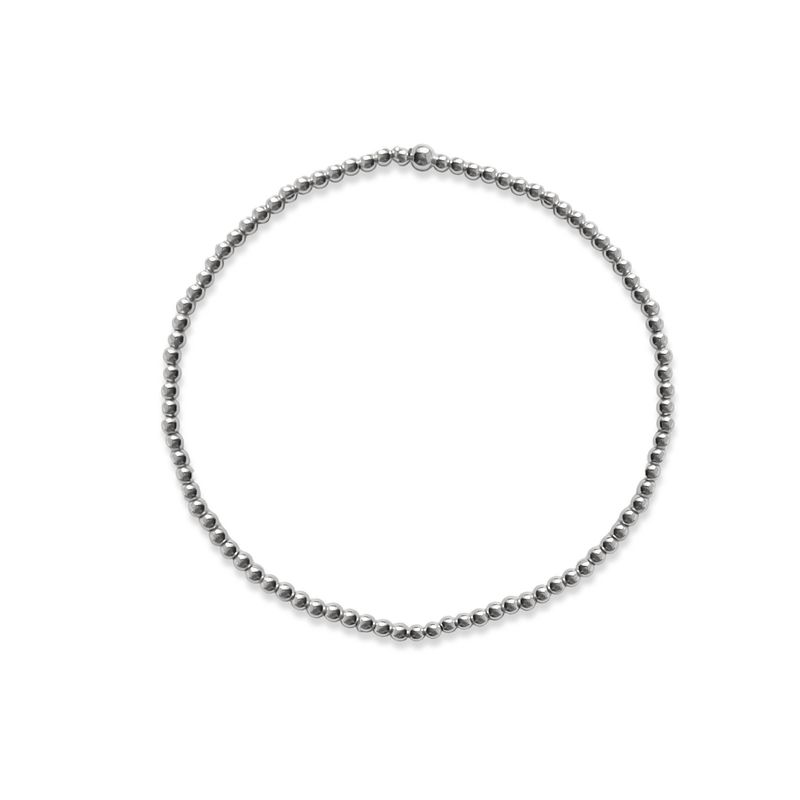 ANDREA COGGIOLA JOYAS - Pulsera Bolitas 2mm Plata Fina 925 Elásticada