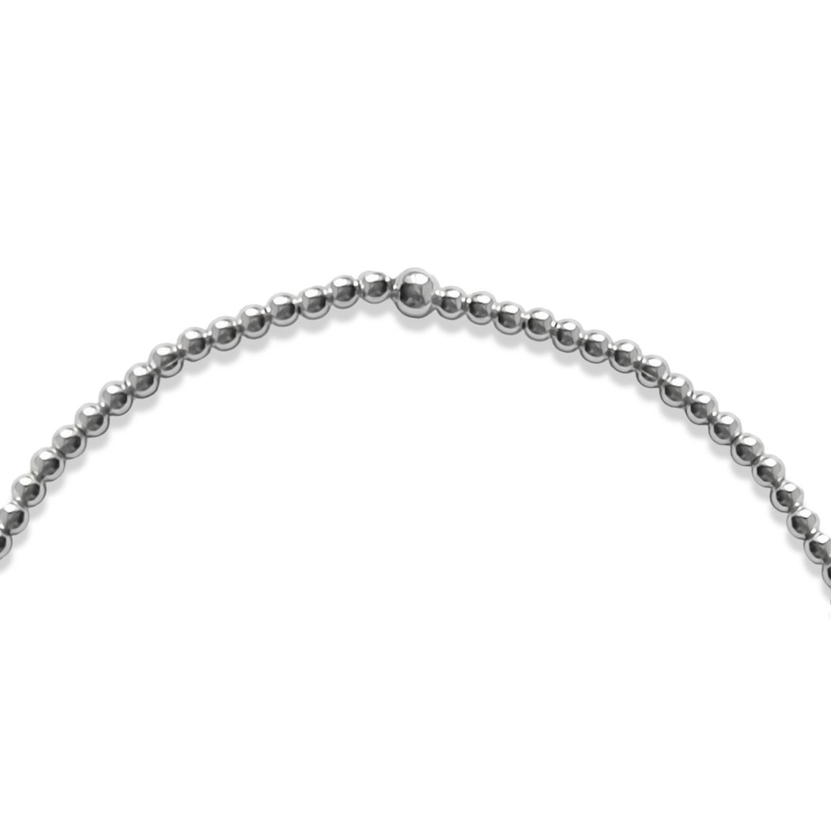 COGGIOLA - Pulsera Bolitas 2mm Plata Fina 925 Elásticada