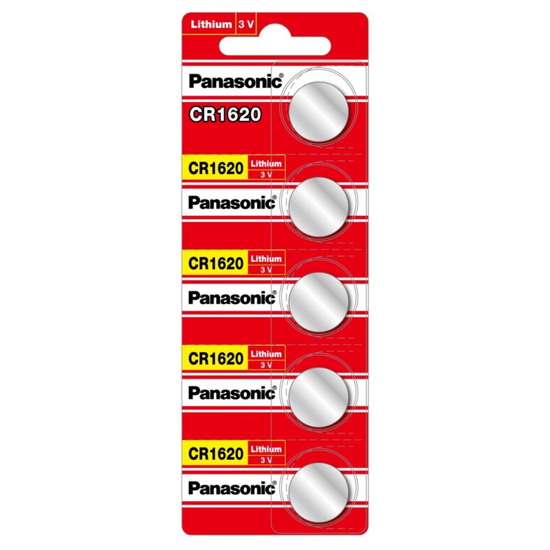 PANASONIC - Pack 5 Pilas Panasonic Botón Litio Cr1620 3V