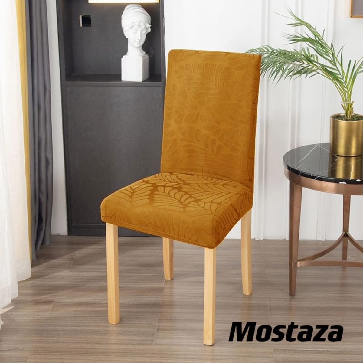 GENERICO - fundas para silla de comedor diseño hojas 6 unidades