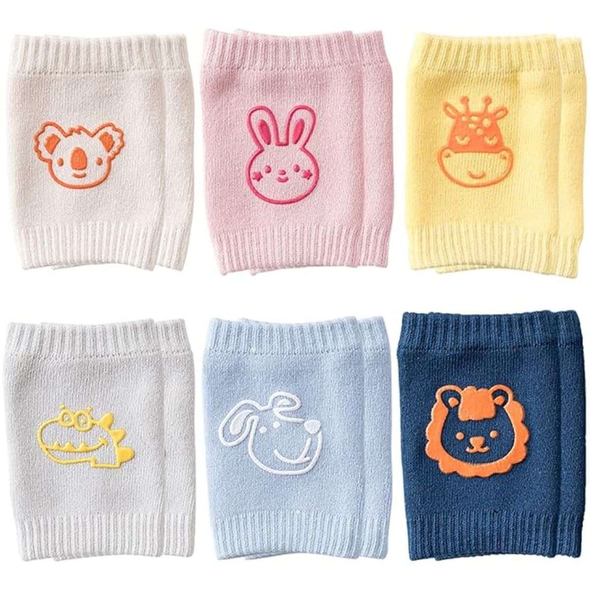 ATURE - 6 Pares Rodilleras Gateo Antideslizante Para Niños Y Bebes