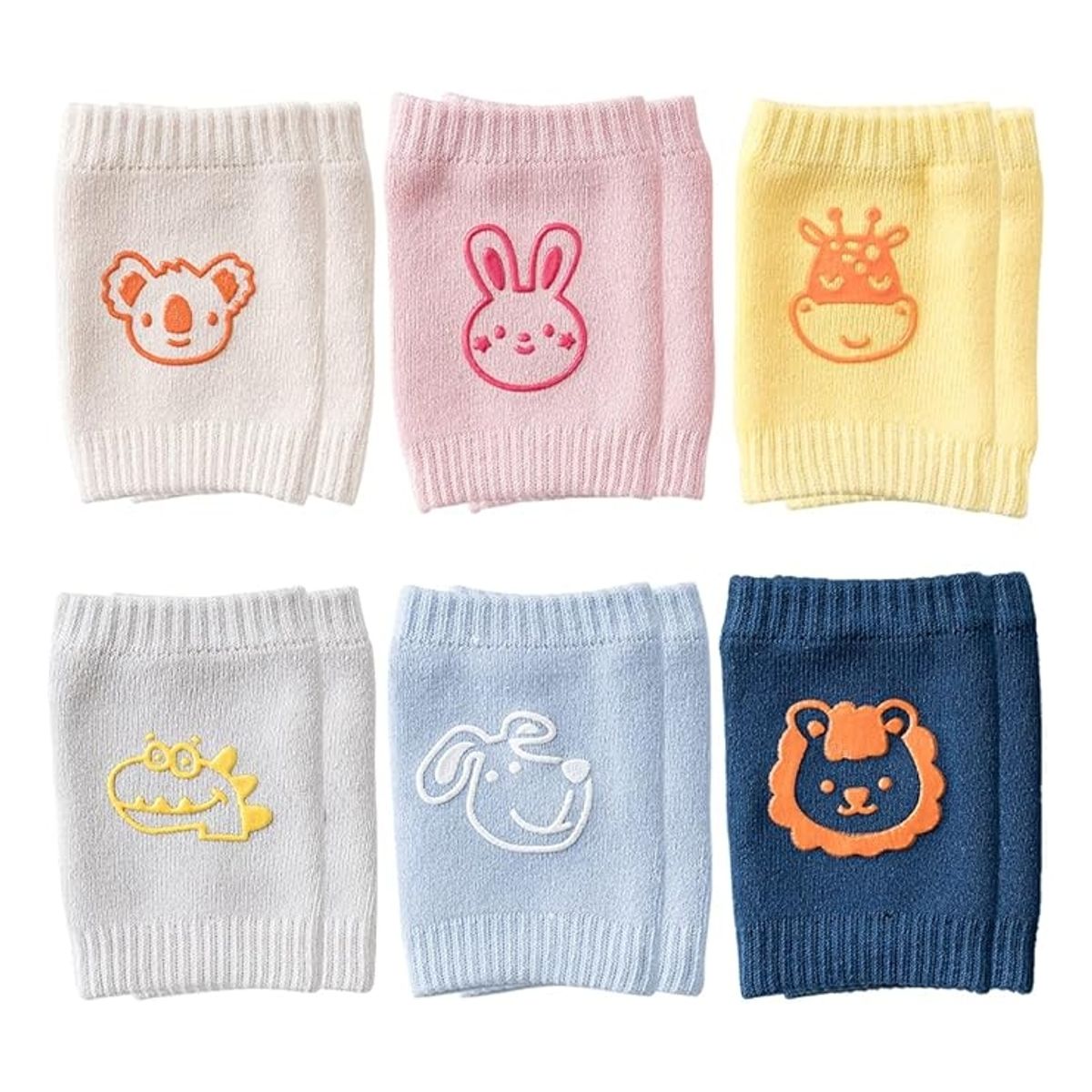 ATURE - 6 Pares Rodilleras Gateo Antideslizante Para Niños Y Bebes