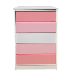 DECORACION CREATIVA - Cajonera 5 Cajones Rosado - Rosa - Blanco Minimal