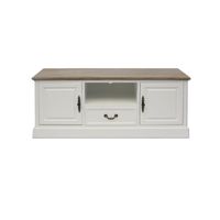 RACK TV CLASICO LISO BLANCO CUBIERTA ALBAYALDE EF17116