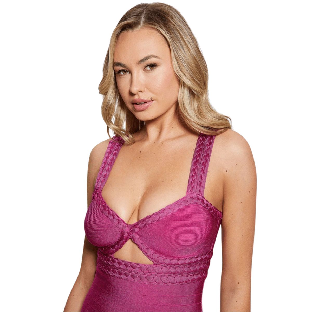 GUESS - Vestido Sl Braided Band Agea Shleedrs Rosado Guess