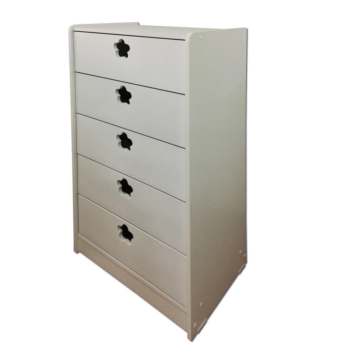 MUEBLES KIDS - Cajonera de 5 cajones blanca flor