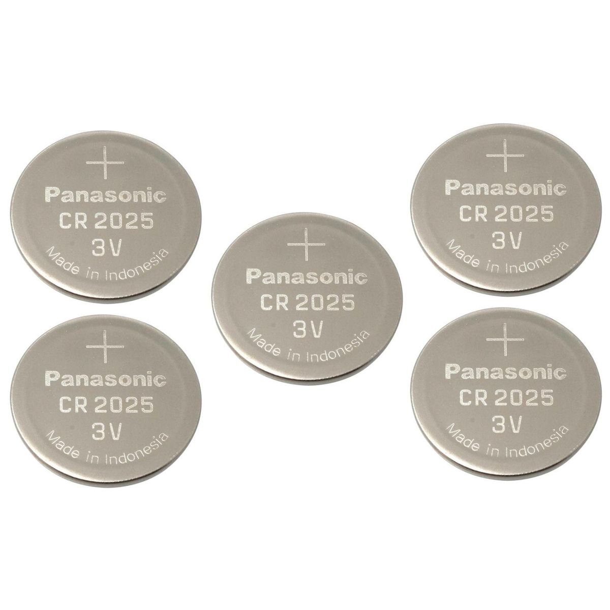 PANASONIC - Pack 5 Pilas Panasonic Botón Cr2025 3V