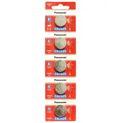 PANASONIC - Pack 5 Pilas Botón Cr2025 3V
