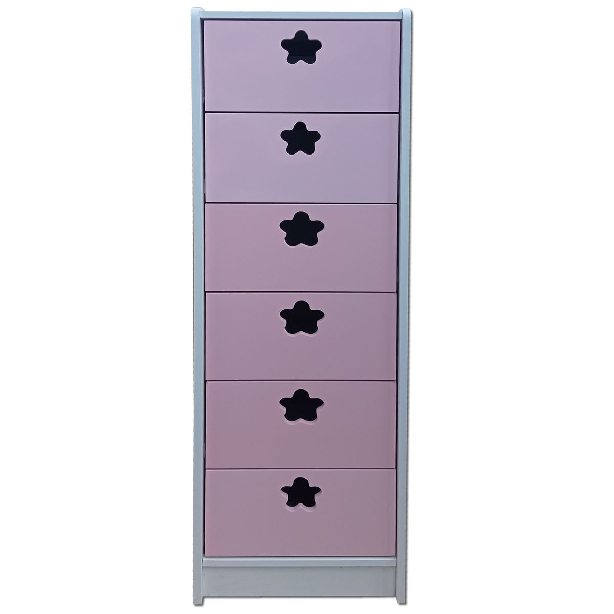 MUEBLES KIDS - cajonera SLIM 6 cajones rosada flor