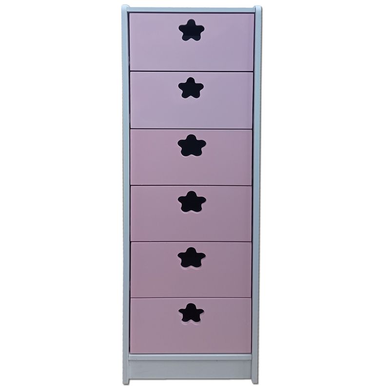 MUEBLES KIDS - cajonera SLIM 6 cajones rosada flor
