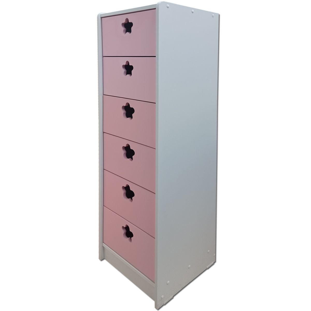 MUEBLES KIDS - cajonera SLIM 6 cajones rosada flor