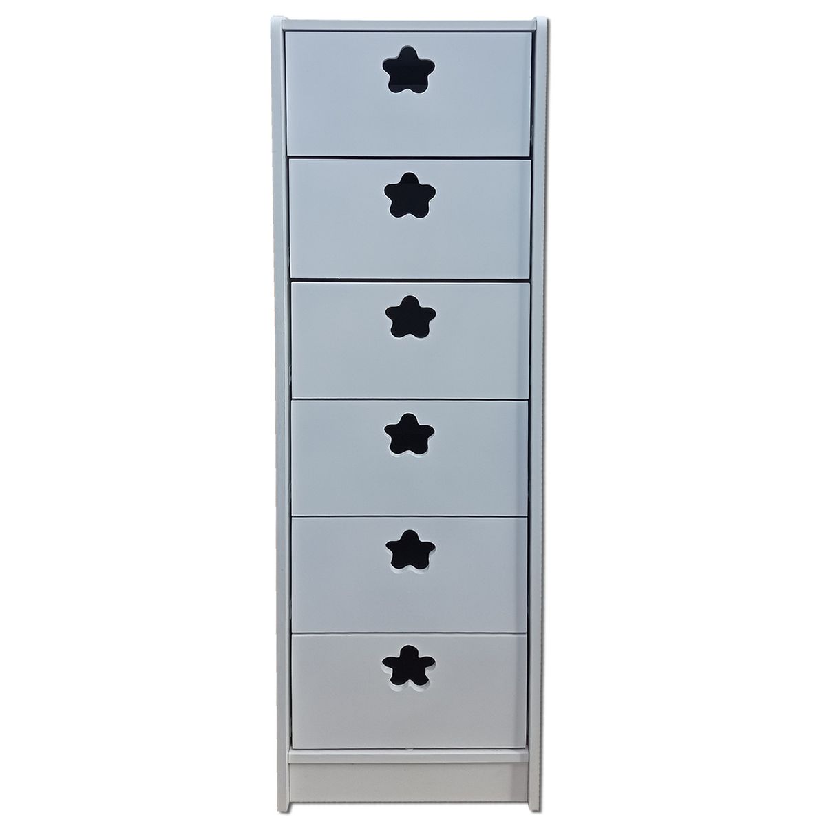 MUEBLES KIDS - Cajonera SLIM 6 cajones blanca flor