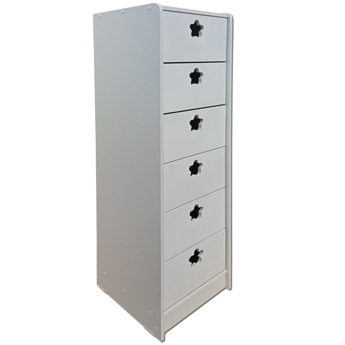MUEBLES KIDS - Cajonera SLIM 6 cajones blanca flor