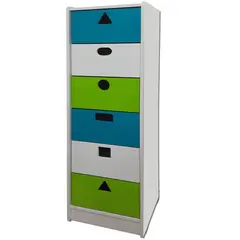 MUEBLES KIDS - Cajonera SLIM 6 cajones Geométrica