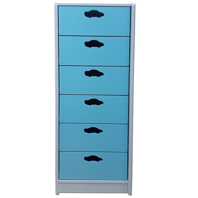 MUEBLES KIDS - Cajonera SLIM 6 cajones celeste auto