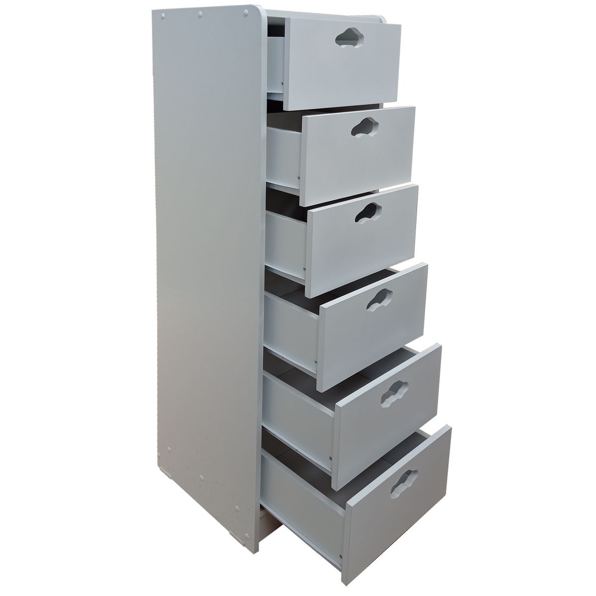 MUEBLES KIDS - Cajonera SLIM 6 cajones blanca auto