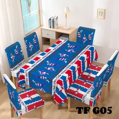 GENERICO - Juego de mantel impermeable + 6 fundas para sillas