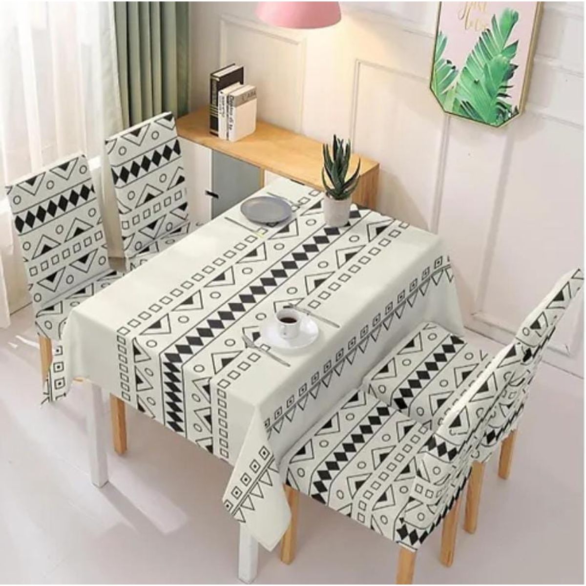 GENERICO - Juego de mantel impermeable + 6 fundas para sillas