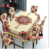 Juego de mantel impermeable + 6 fundas para sillas