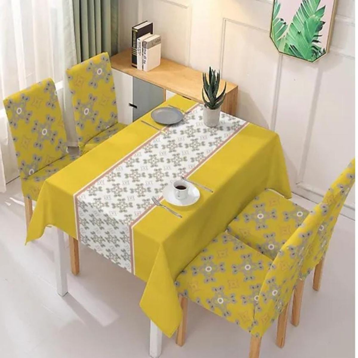 GENERICO - Juego de mantel impermeable + 6 fundas para sillas
