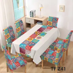 GENERICO - Set de mantel impermeables + 6 fundas de sillas