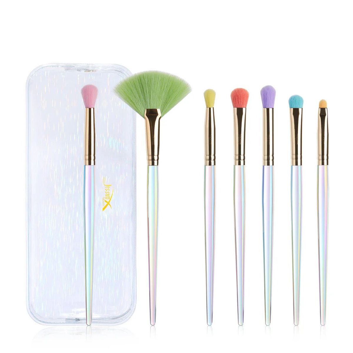 JESSUP BRUSHES - Set 7 Brochas con Cosmetiquero T318 Colorful Makeup Brushes - Jessup Brushes
