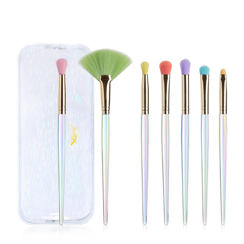 JESSUP BRUSHES - Set 7 Brochas con Cosmetiquero T318 Colorful Makeup Brushes - Jessup Brushes