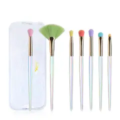 JESSUP BRUSHES - Set 7 Brochas con Cosmetiquero T318 Colorful Makeup Brushes -