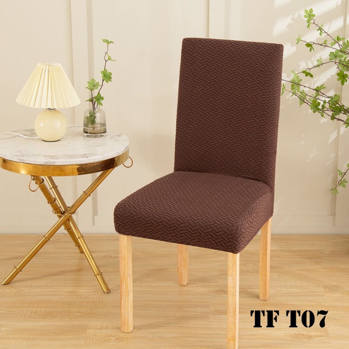 GENERICO - fundas para silla de comedor texturizado 6 unidades
