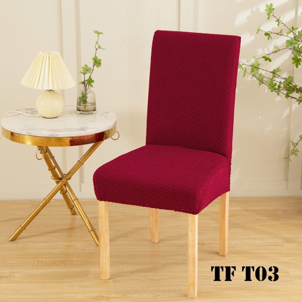 GENERICO - fundas para silla de comedor texturizado 6 unidades