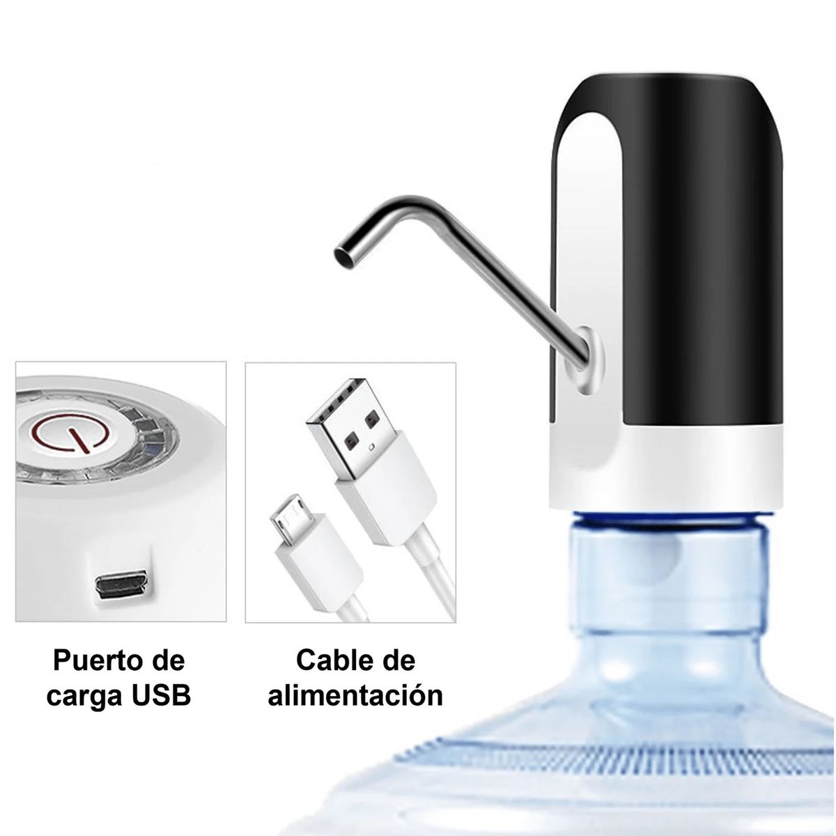 GENERICO - Dispensador De Agua Eléctrico Automático Carga USB