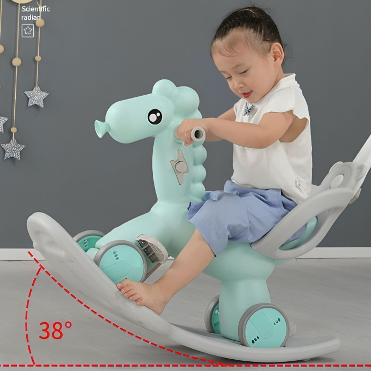 GENERICO - Correpasillo y mecedor con asiento especial  tirador verde