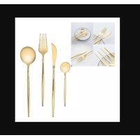 Set Cubiertos Acero Inoxidable 24 Piezas Color Oro