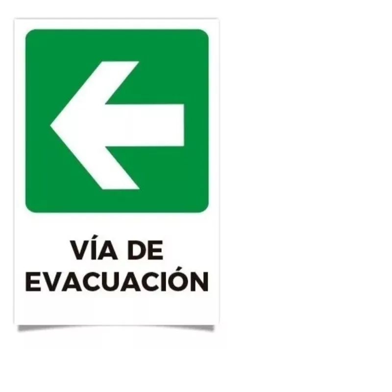 GENERICO - Señalética Vía De Evacuación Flecha Izquierda 30x20cm