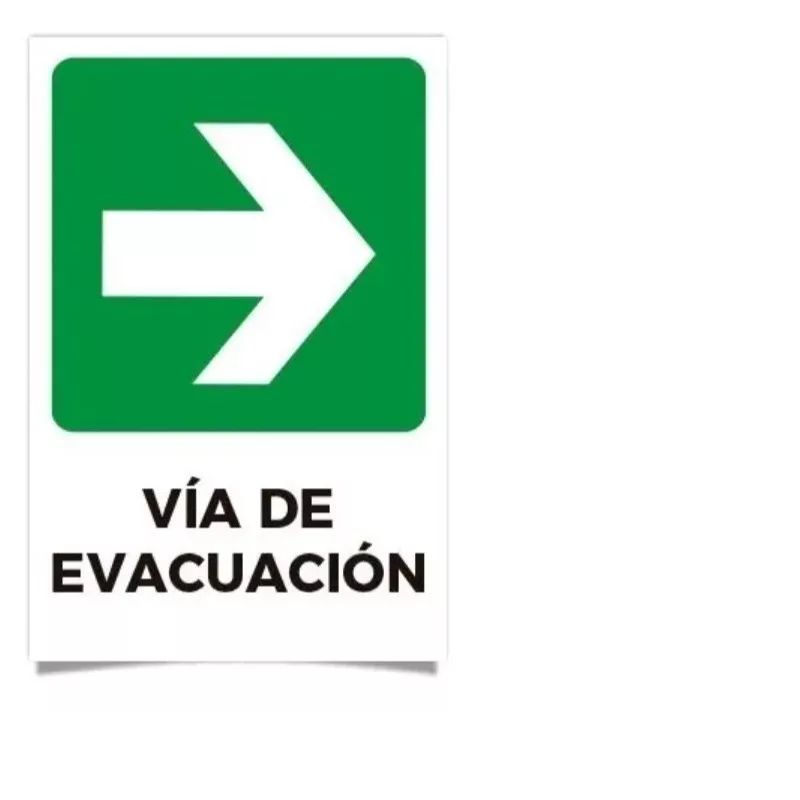 GENERICO - Señalética Vía De Evacuación Flecha Derecha 30x20cm