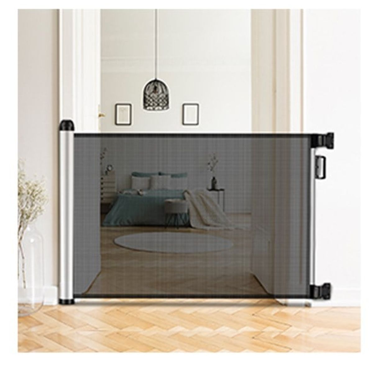 GENERICO - Puerta de seguridad retráctil para bebés o mascotas