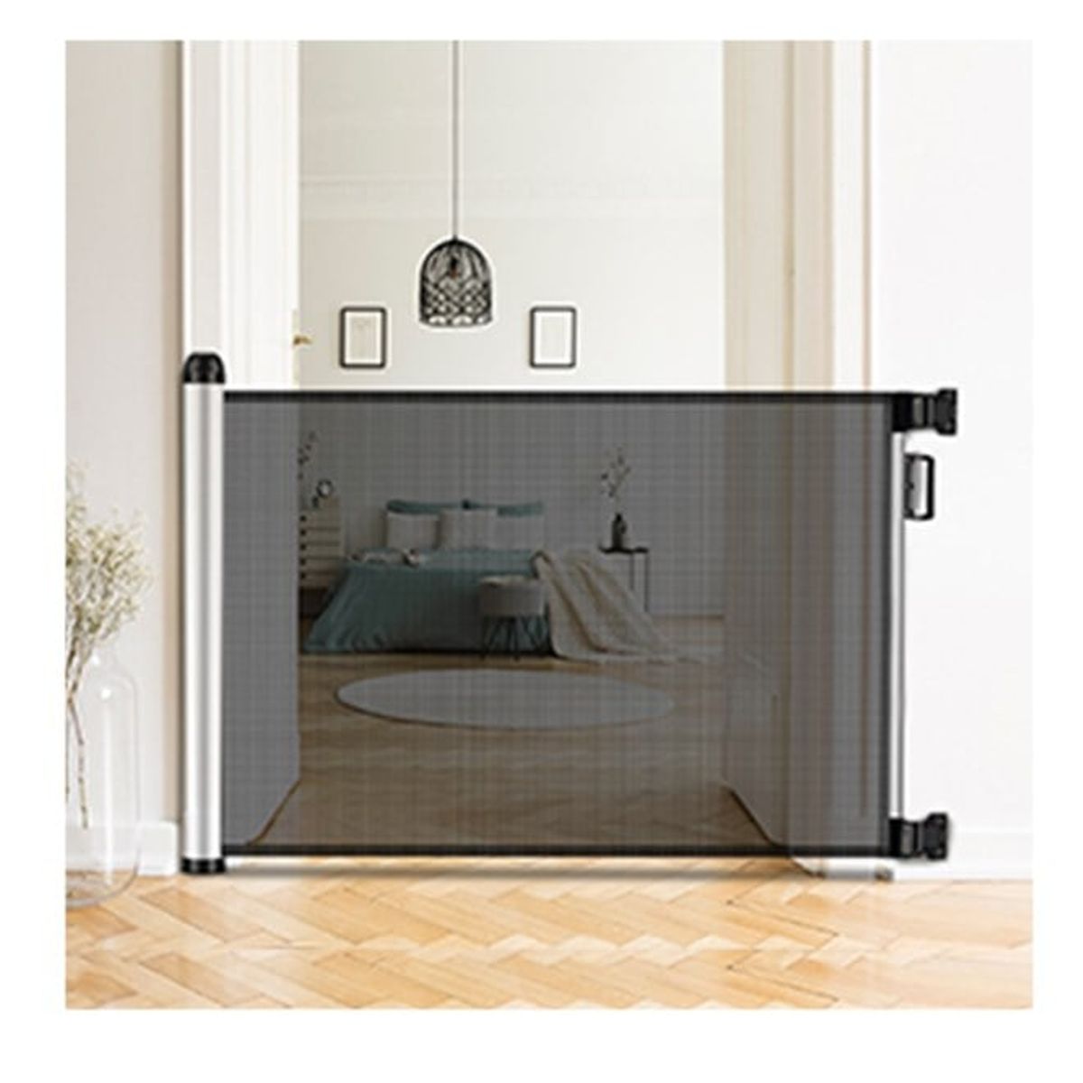 GENERICO - Puerta de seguridad retráctil para bebés o mascotas