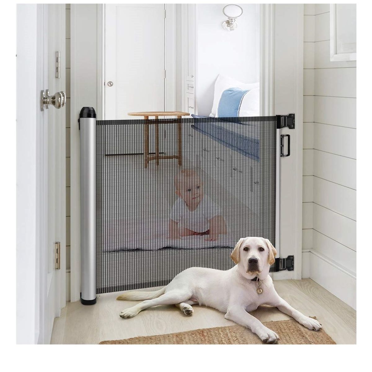 GENERICO - Puerta de seguridad retráctil para bebés o mascotas