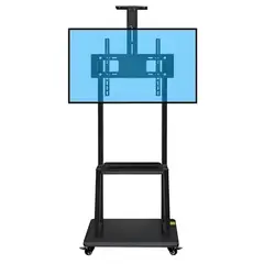 LINE - Rack Soporte Con Ruedas Pedestal Móvil 32 A 70 Color Negro