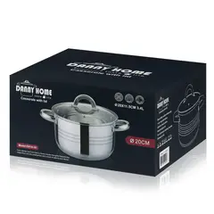 DANNY HOME - Cacerola con Tapa - 20 cm, 3.4 L