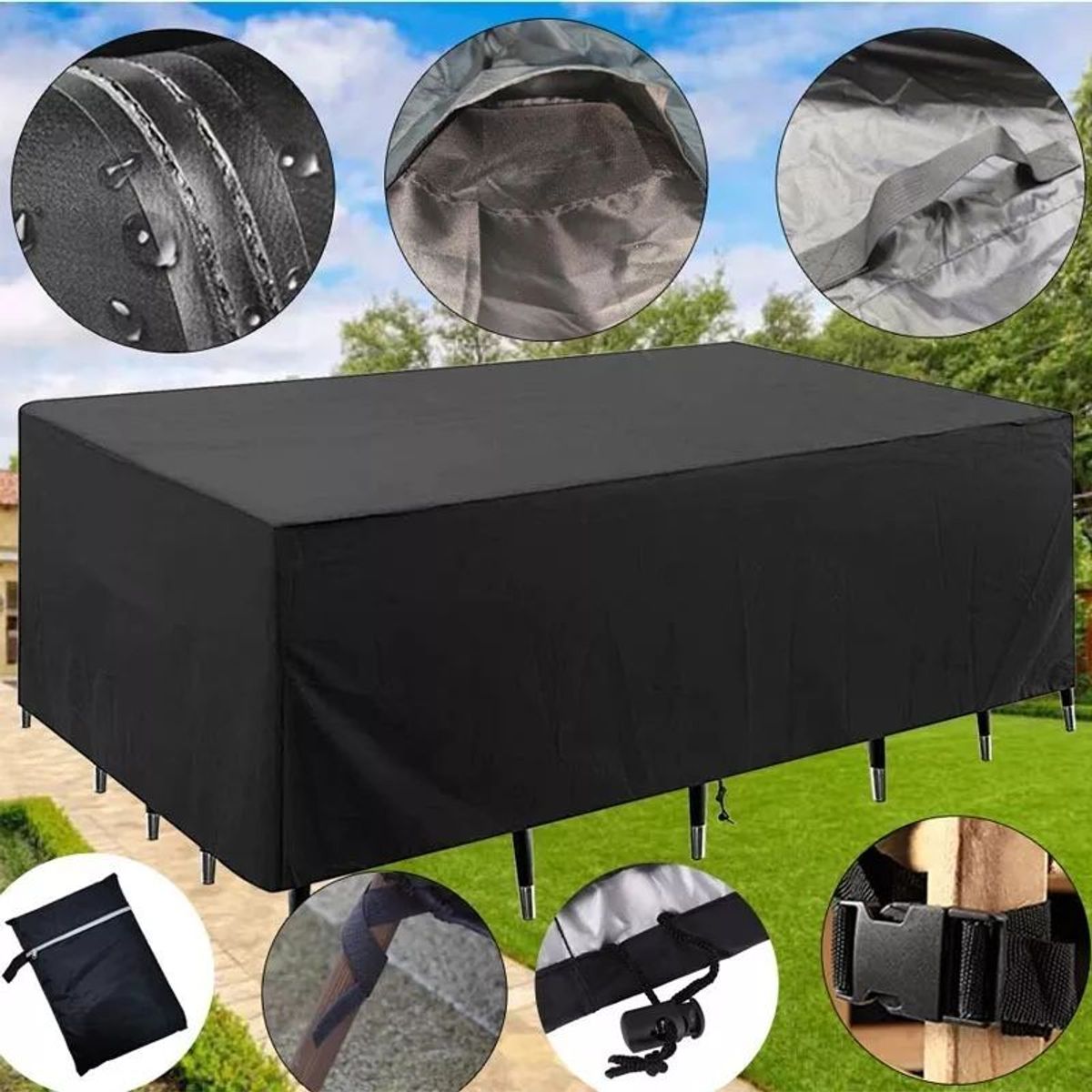 KUANGYE - Funda Impermeable Para Muebles De Jardín O Patio, 250 X 200