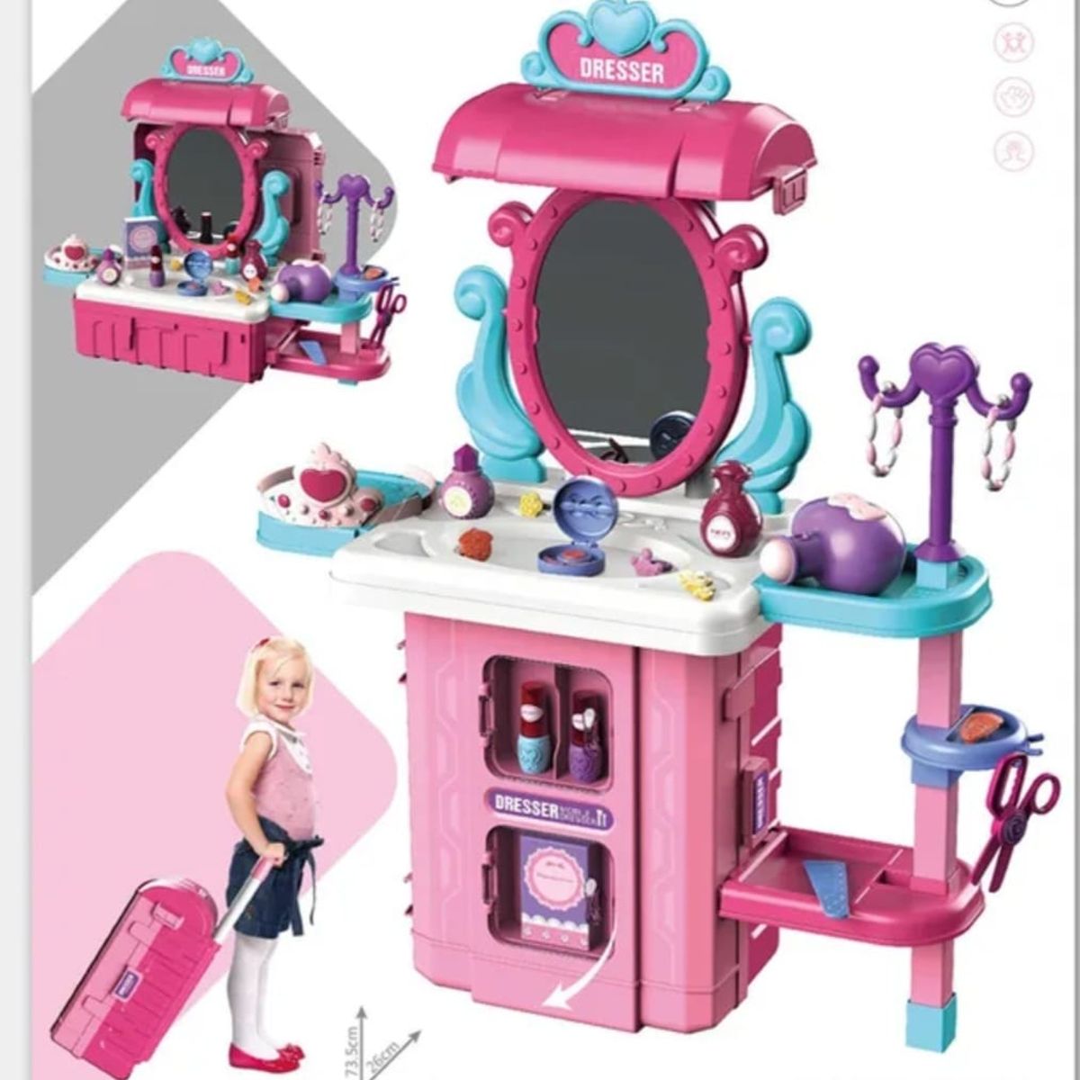 GENERICO - Set Peluquería Juguete Maleta Juego De Roles Niñas