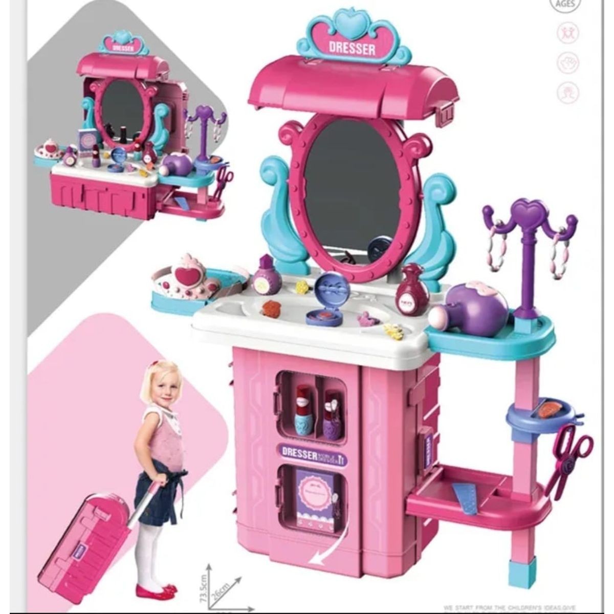 GENERICO - Set Peluquería Juguete Maleta Juego De Roles Niñas