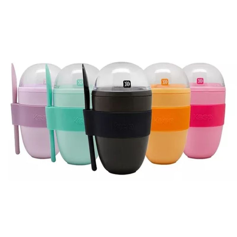 KEEP - Vaso Yogurt Con Contenedor De Cereal Y Cuchara Keep 330 Ml